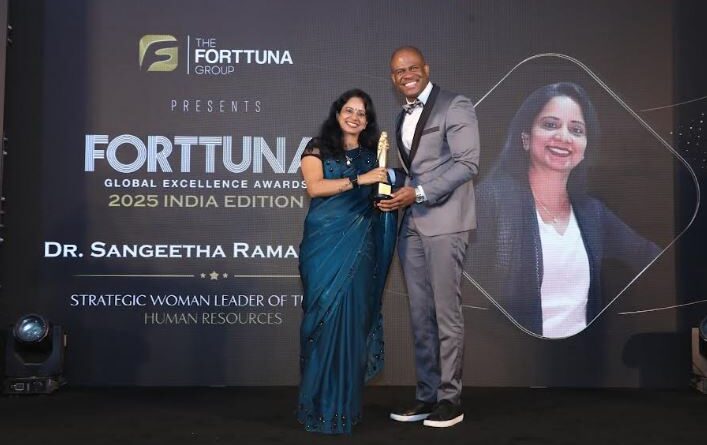 Dr. R. Sangeetha Honored as Strategic Woman Leader of the Year at Forttuna Global Excellence Awards 2025