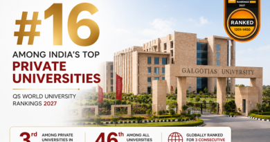 QS 2027 Places Galgotias University Among India's Top Private Universities for the Third Consecutive Year, Top 16 Nationally and Top 3 in UP QS 2027 Places Galgotias University Among India's Top Private Universities for the Third Consecutive Year, Top 16 Nationally and Top 3 in UP